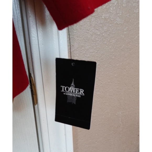 London Fog Wool Blend Single Breasted Lined Pea Coat Winter Red Women XL - Picture 5 of 12